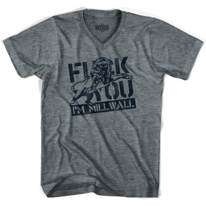 Ultras I'm Millwall Soccer V-neck T-shirt - Athletic Grey