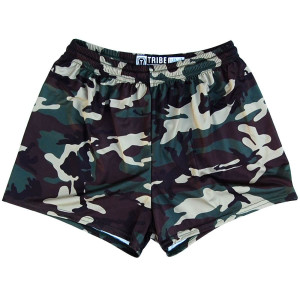 Army Camo Womens & Girls Sport Shorts by Mile End Made In USA - Camo