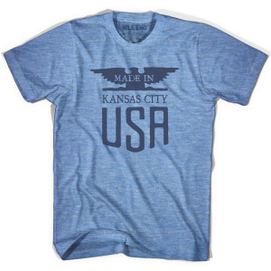 Made In USA Kansas Vintage Eagle T-shirt - Athletic Blue Made In USA Kansas Vintage Eagle T-shirt - Athletic Blue