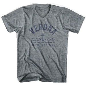 Verona Anchor Life on the Strand V-neck T-shirt - Athletic Grey