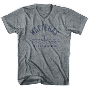 Hatteras Anchor Life on the Strand V-neck T-shirt - Athletic Grey Hatteras Anchor Life on the Strand V-neck T-shirt - Athletic Grey