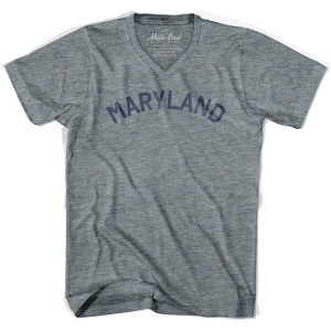 Maryland Vintage V-neck T-shirt - Athletic Grey