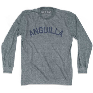 Anguilla Vintage Long Sleeve T-shirt - Athletic Grey Anguilla Vintage Long Sleeve T-shirt - Athletic Grey