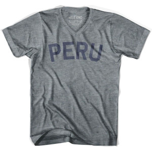 Peru Vintage V-neck T-shirt - Athletic Grey