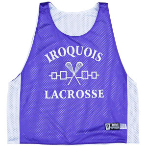 Iroqouis Lacrosse Pinnie Made In USA - Purple and White Iroqouis Lacrosse Pinnie Made In USA - Purple and White