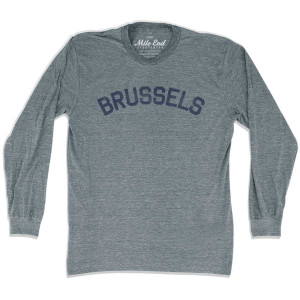 Brussels Vintage Long Sleeve T-shirt - Athletic Grey Brussels Vintage Long Sleeve T-shirt - Athletic Grey