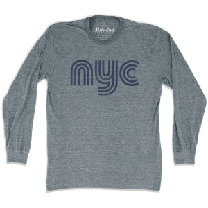 New York NYC Vintage Long Sleeve T-shirt - Athletic Grey