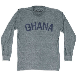 Ghana Vintage Long Sleeve T-shirt - Athletic Grey