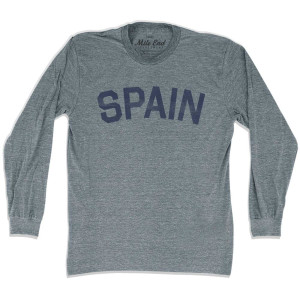 Spain Vintage Long Sleeve T-shirt - Athletic Grey