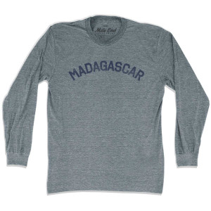 Madagascar Vintage Long Sleeve T-shirt - Athletic Grey