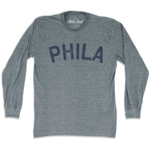 Phila Vintage Long Sleeve T-Shirt - Athletic Grey