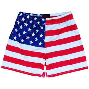 American Flag Rugby Gym Short 5 Inch Inseam With Pockets Made In USA - Red American Flag Rugby Gym Short 5 Inch Inseam With Pockets Made In USA - Red