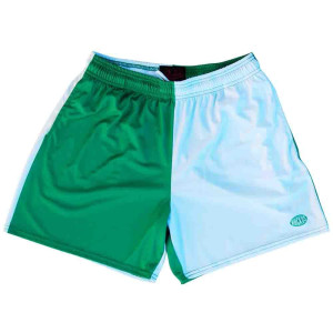 Kelly and White Rugby Gym Short 5 Inch Inseam With Pockets Made In USA - Kelly and White Kelly and White Rugby Gym Short 5 Inch Inseam With Pockets Made In USA - Kelly and White