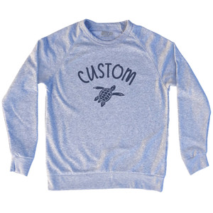 Custom Sea Turtle Adult Tri-Blend Sweatshirt - Grey Heather