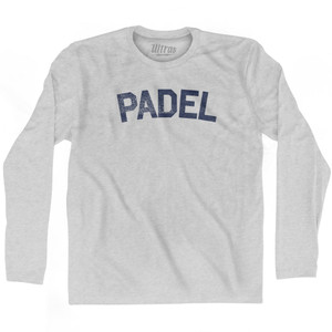 Padel Adult Cotton Long Sleeve T-shirt - Grey Heather