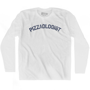 Pizzaologist Adult Cotton Long Sleeve T-shirt - White