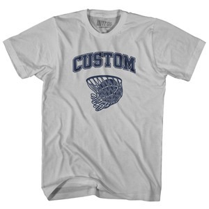 Custom Basketball Old School Ball Net Adult Cotton T-shirt - Cool Grey Custom Basketball Old School Ball Net Adult Cotton T-shirt - Cool Grey