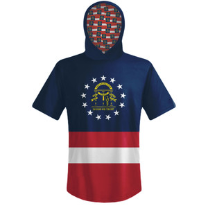 Georgia State Flag Sports Hoodie-Blue White Georgia State Flag Sports Hoodie-Blue White