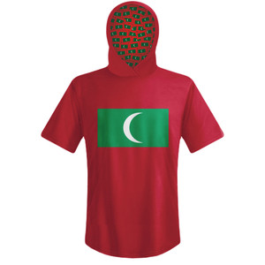 Maldives Country Flag Sports Hoodie - Red Green