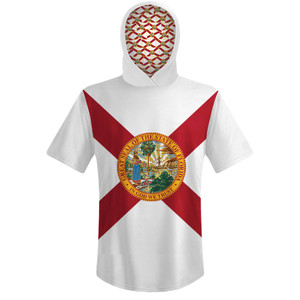 Florida State Flag Sports Hoodie - White Red Florida State Flag Sports Hoodie - White Red