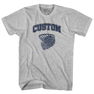 Custom Basketball Old School Ball Net Adult Cotton T-shirt-Grey Heather Custom Basketball Old School Ball Net Adult Cotton T-shirt-Grey Heather