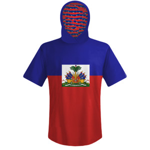 Haiti Country Flag Sports Hoodie-Red Blue Haiti Country Flag Sports Hoodie-Red Blue