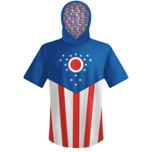 Ohio State Flag Sports Hoodie-Red Blue