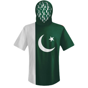 Pakistan Country Flag Sports Hoodie - White Green Pakistan Country Flag Sports Hoodie - White Green