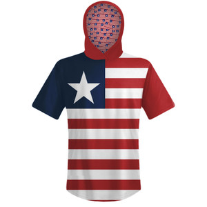 Liberia Country Flag Sports Hoodie - White Red