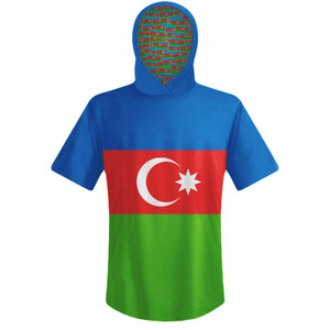 Azerbaijan Country Flag Sports Hoodie - Green Red Blue Azerbaijan Country Flag Sports Hoodie - Green Red Blue