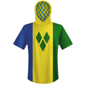Saint Vincent & The Grenadines Country Flag Sports Hoodie - Blue Yellow Green Saint Vincent & The Grenadines Country Flag Sports Hoodie - Blue Yellow Green