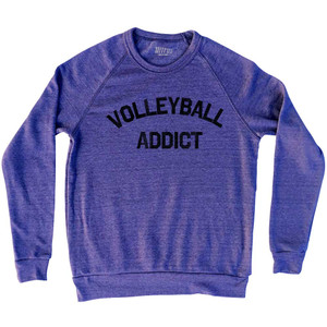 Volleyball Addict Adult Tri-Blend Sweatshirt - White Volleyball Addict Adult Tri-Blend Sweatshirt - White