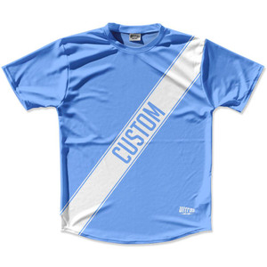 Carolina Blue & White Custom Sash Running Shirt Made in USA - Carolina Blue & White Carolina Blue & White Custom Sash Running Shirt Made in USA - Carolina Blue & White
