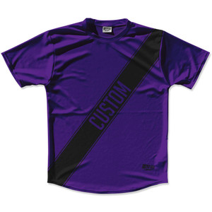 Purple Violet Laker & White Custom Sash Running Shirt Made in USA - Purple Violet Laker & White Purple Violet Laker & White Custom Sash Running Shirt Made in USA - Purple Violet Laker & White