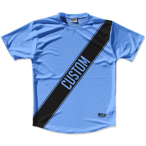 Carolina Blue & Black Custom Sash Running Shirt Made in USA - Carolina Blue & Black Carolina Blue & Black Custom Sash Running Shirt Made in USA - Carolina Blue & Black
