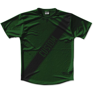 Forest Green & Black Custom Sash Running Shirt Made in USA - Forest Green & Black Forest Green & Black Custom Sash Running Shirt Made in USA - Forest Green & Black