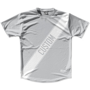 Medium Grey & White Custom Sash Running Shirt Made in USA - Medium Grey & White Medium Grey & White Custom Sash Running Shirt Made in USA - Medium Grey & White
