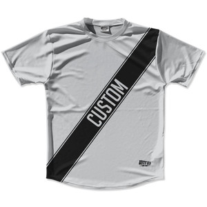 Medium Grey & Black Custom Sash Running Shirt Made in USA - Medium Grey & Black Medium Grey & Black Custom Sash Running Shirt Made in USA - Medium Grey & Black