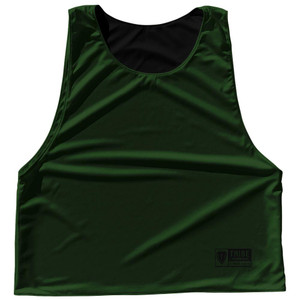 Solid Color Sublimated Lacrosse Pinnies Made In USA - Green Forest and Black Solid Color Sublimated Lacrosse Pinnies Made In USA - Green Forest and Black