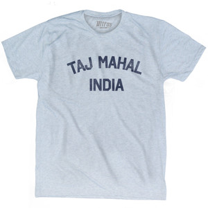 Taj Mahal India Adult Tri-Blend T-shirt - Athletic White