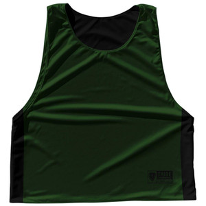 Contrast Color Side Panel Sublimated Lacrosse Pinnies Made In USA - Forest Green and Black Contrast Color Side Panel Sublimated Lacrosse Pinnies Made In USA - Forest Green and Black