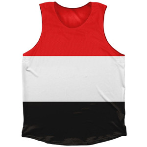 Yemen Country Flag Athletic Tank Top Made in USA - Red White Yemen Country Flag Athletic Tank Top Made in USA - Red White