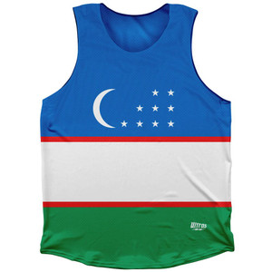 Uzbekistan Country Flag Athletic Tank Top Made in USA - Blue Green Uzbekistan Country Flag Athletic Tank Top Made in USA - Blue Green