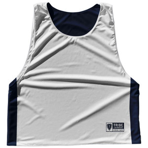 Contrast Color Side Panel Sublimated Lacrosse Pinnies 2 Made In USA - Navy and Grey Light Contrast Color Side Panel Sublimated Lacrosse Pinnies 2 Made In USA - Navy and Grey Light