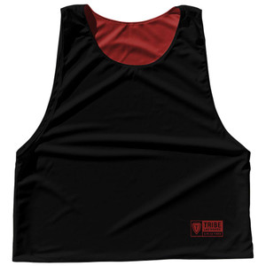 Solid Color Sublimated Lacrosse Pinnies 2 Made In USA - Red Dark and Black Solid Color Sublimated Lacrosse Pinnies 2 Made In USA - Red Dark and Black