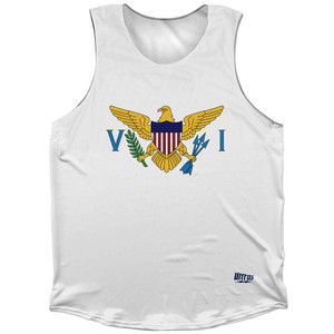 Us Virgin Islands Country Flag Athletic Tank Top Made in USA - White