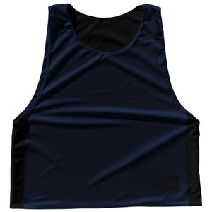 Contrast Color Side Panel Sublimated Lacrosse Pinnies Made In USA - Navy and Black Contrast Color Side Panel Sublimated Lacrosse Pinnies Made In USA - Navy and Black