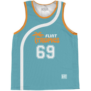 Flint Tropics Funky Stuff 69 Basketball Practice Singlet Jersey - Aqua Flint Tropics Funky Stuff 69 Basketball Practice Singlet Jersey - Aqua