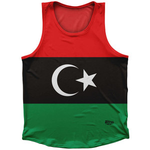 Libya Country Flag Sport Tank Top Made In USA - Red Black Green