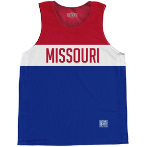Missouri Finish Line State Flag Basketball Singlets - Red Blue Missouri Finish Line State Flag Basketball Singlets - Red Blue